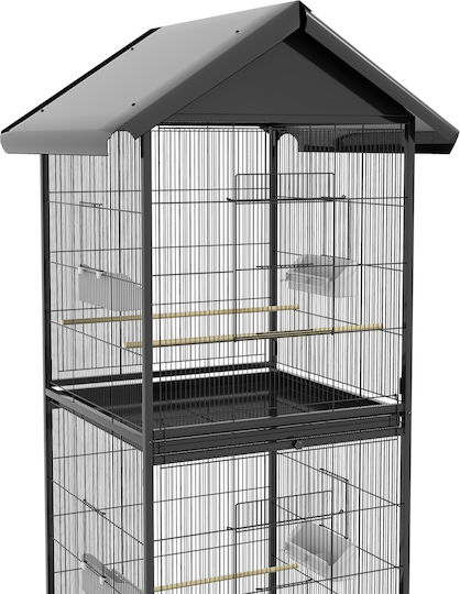 Pawhut Colivie Pentru Păsări 71.8x71.8x170.2cm Neagră