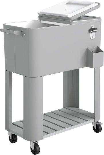 Outsunny Tragbares Kühlschrank 76lt Silber