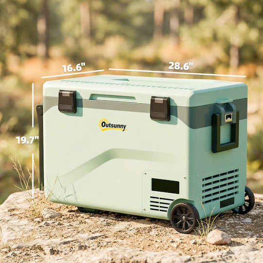Outsunny Φορητό Ψυγείο 42.5lt 100-240V Πράσινο