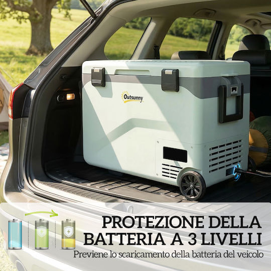 Outsunny Φορητό Ψυγείο 42.5lt 100-240V Πράσινο