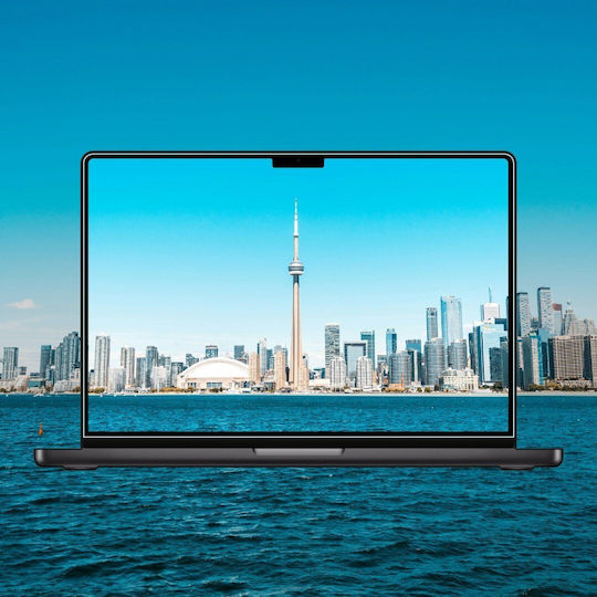 Grizzglass Hybridglass Easy Protective Film Installation Kit Included Compatible Macbook Pro 16 Inch M3 Transparent