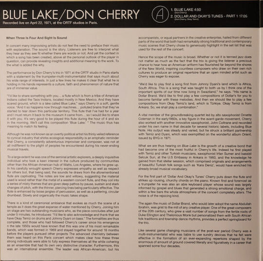 Don Cherry Blue Lake Vinyl