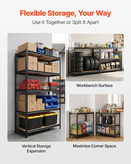 Vevor Dexion Shelf 102.5x51.7x181.3cm With 5 Shelves Total Load Capacity 1134kg