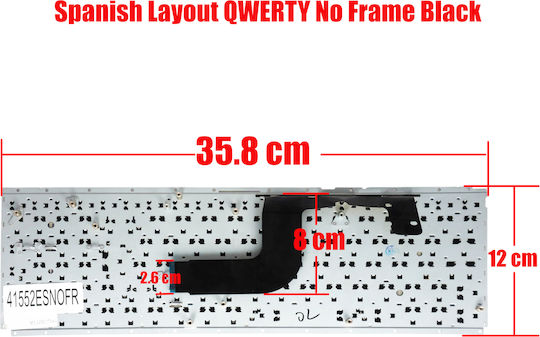 Spanish Laptop Keyboard Samsung Rc511 Rc510 Rc512 Rc520 Rv509 Rv511 Rv513 Rv515 Rv518 Rv520 Rf511 Cnba5902930 V119460as1 9z.n5qsn.001 Es No Frame Black Code 41552esnofr