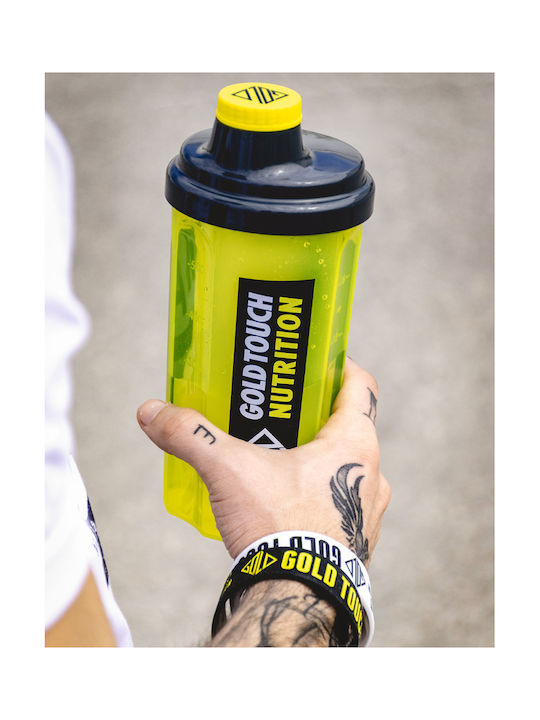 GoldTouch Nutrition Plastic Protein Shaker 500ml Yellow