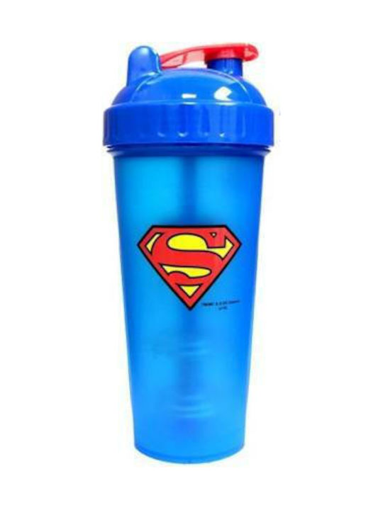 SmartShake Superhero Lite Superman Plastic Protein Shaker 800ml Blue
