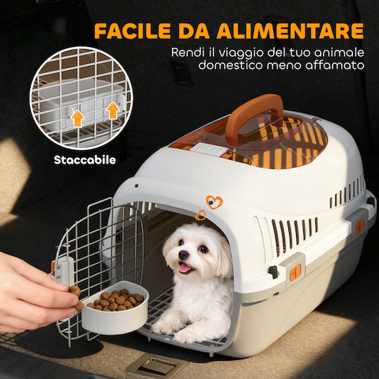Pawhut Plastic Food and Water Bowl for Dog and Cat 3 Spots 49x32x31cm