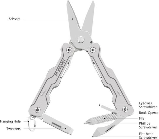 NexTool Sailor Πολυεργαλείο Μπρελόκ Μπεζ σε Θήκη
