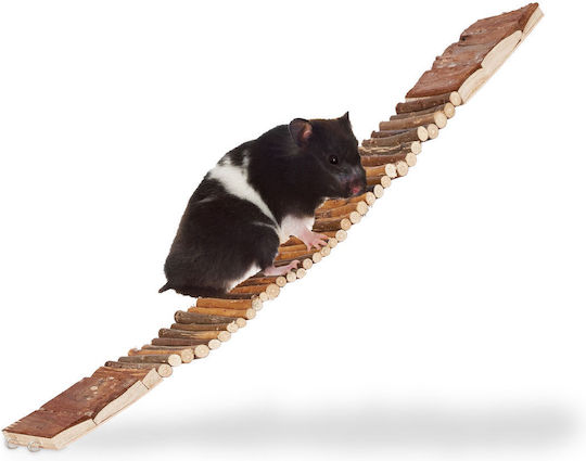 Scară Din Lemn Pentru Animale De Companie Mici Relaxdays 1.5x10x55cm Lemn Schima Cârlige Metalice
