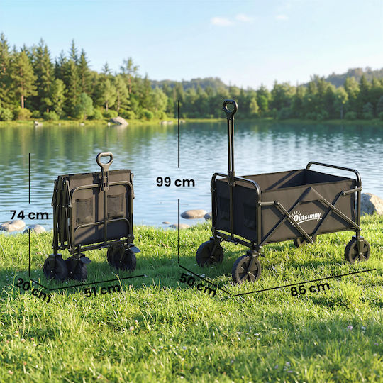 Zusammenklappbarer Gartenkarren Metallisch 90lt
