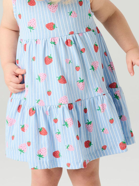 Girls Sleeveless Dress Chambray Blue Whales