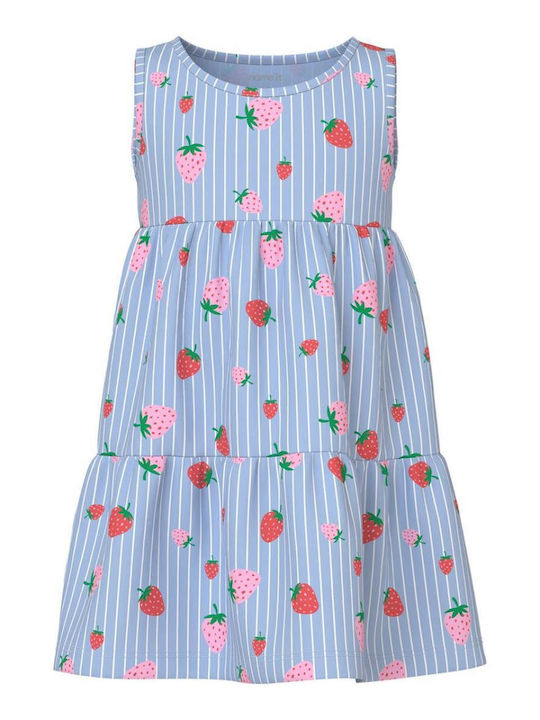 Girls Sleeveless Dress Chambray Blue Whales