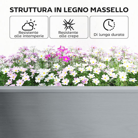 Outsunny Holz Blumenkasten Grau 149x46x76cm