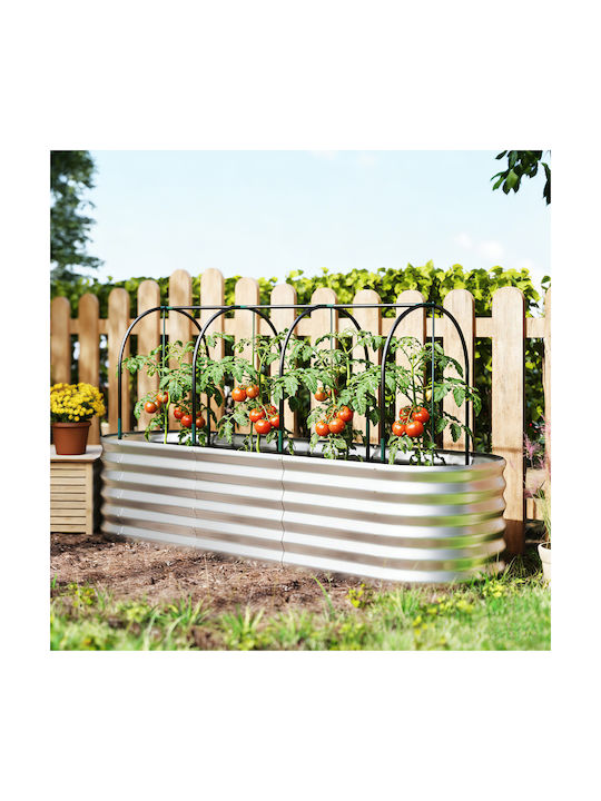 Outsunny Metallic Flower Pot Silver 200x60x103cm