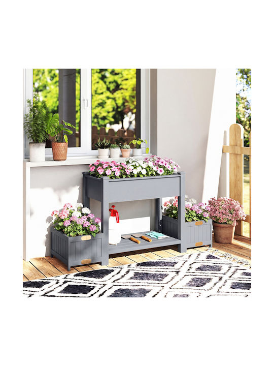 Outsunny Holz Blumenkasten Grau 149x46x76cm