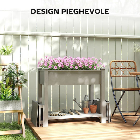 Outsunny Holz Blumenkasten Grau 149x46x76cm