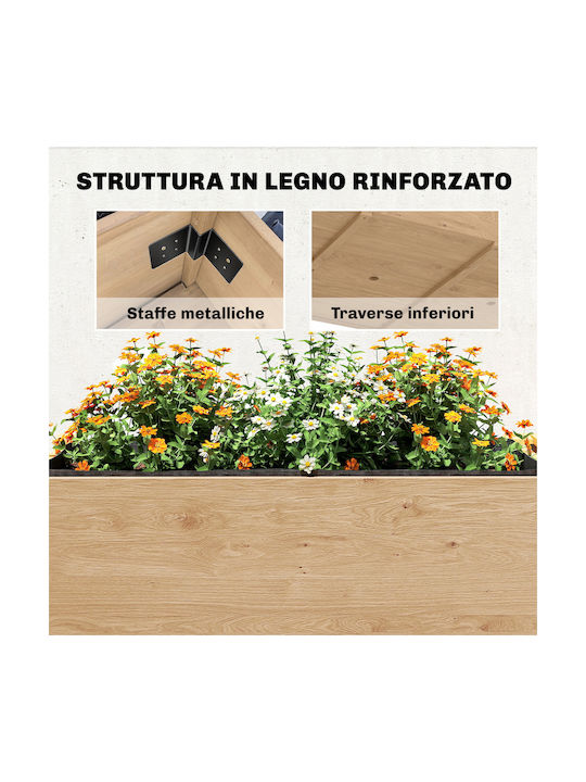 Outsunny Ghiveci de Flori din Lemn Maro 119.5x102x76.5cm