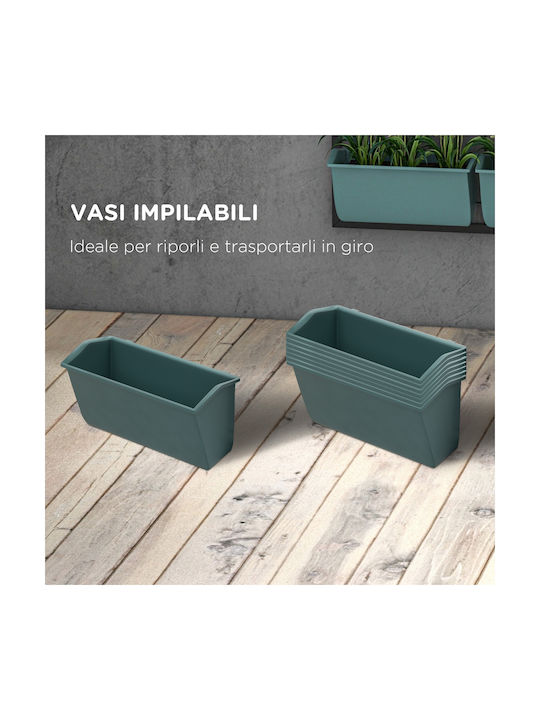 Outsunny Γλάστρα Μεταλλική Σκούρο Πράσινο 52x14x90εκ.