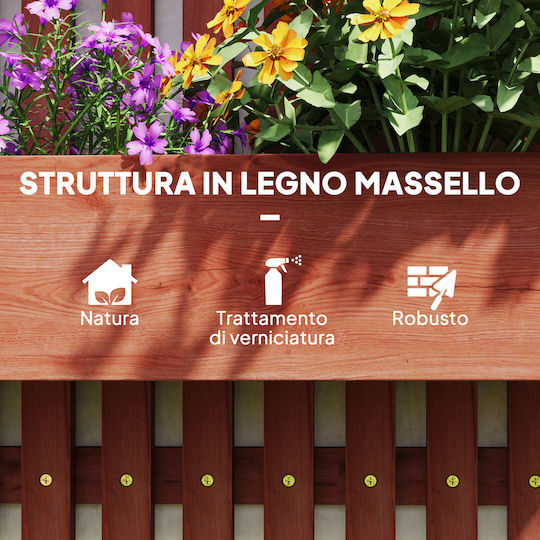 Outsunny Wooden Brown Planter Box 60x16x80cm
