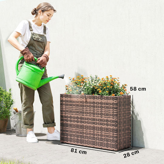 Outsunny Plastic Brown Planter Box