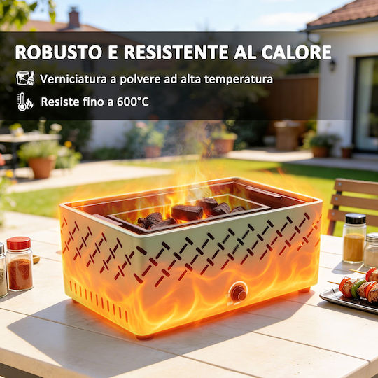 Outsunny Portable Charcoal Grill 29x29cm