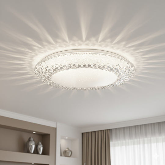 Eko Light Πλαφονιέρα Οροφής Λευκή με Ενσωματωμένο LED