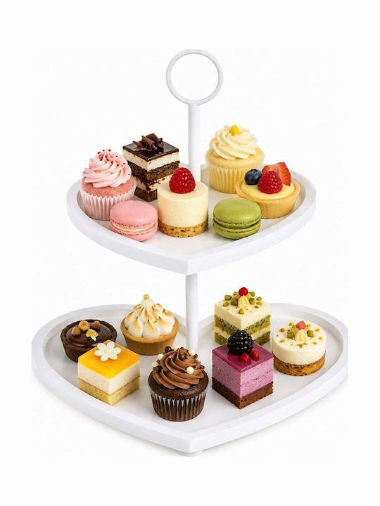 Wooden Tiered Appetizer Stand 2 Tiers White Wooden Tiered Appetizer Stand 2 Tiers White