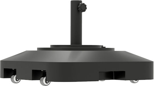 Outsunny Βάση Ομπρέλας Ρόδες Γεμιστή Νερό Ή Άμμο Hdpe 48x48x32.5 Cm Μαύρο 84d-358v00bk