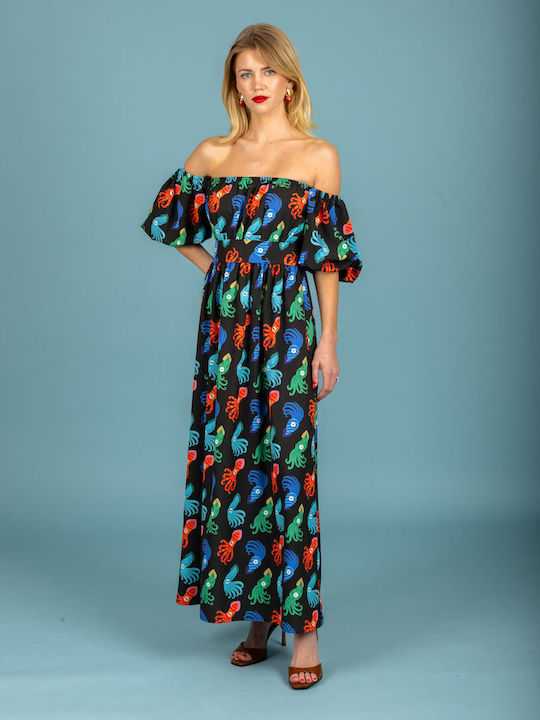 Summer Maxi Dress Black 131-81854-Black 60B