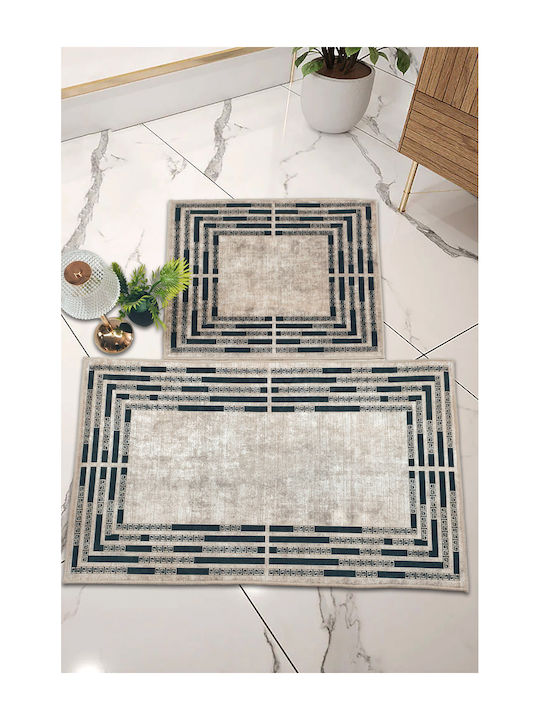 SteweHome Rutschfestes Set Badematten STE-029416-V66055 Beiges 60x100cm 2 Stück