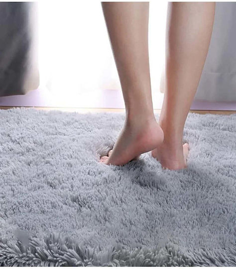SteweHome Non-Slip Set Bath Mats Oval STE-029991-P29991 Gray 100x150cm 2 Pieces