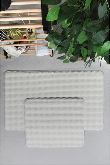 SteweHome Αντιολισθητικό Σετ Πατάκια Μπάνιου STE-029946-V66549 Μπεζ 60x100εκ. 2τμχ