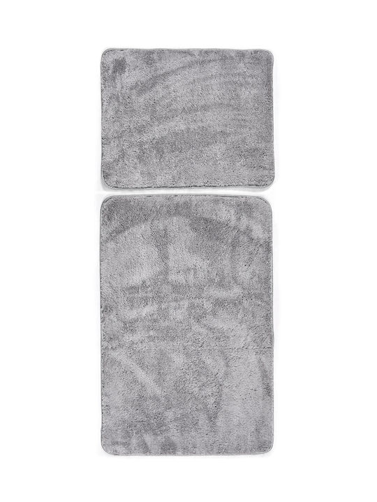 SteweHome Rutschfestes Set Badematten STE-029920-V66460 Graue 60x100cm 2 Stück