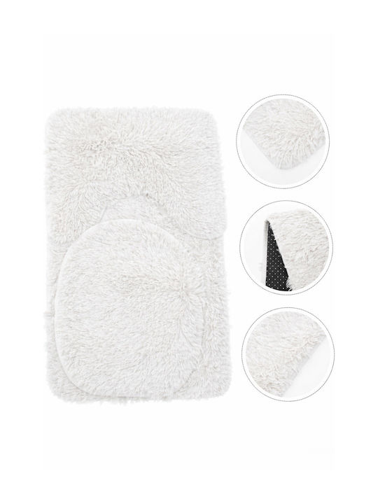 SteweHome Non-Slip Set Bath Mats STE-029916-V66443 Grey 60x100cm 3 Pieces