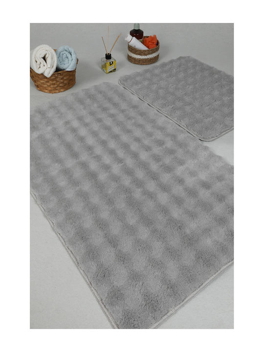 SteweHome Rutschfestes Set Badematten SteweHome Grau 50x80cm 2 Stück