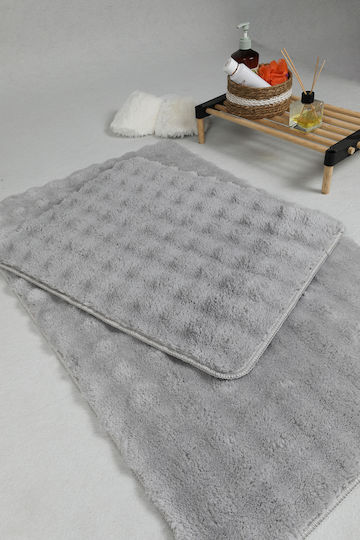 SteweHome Non-Slip Set Bath Mats STE-029843-V66299 Gray 50x80cm 2 Pieces