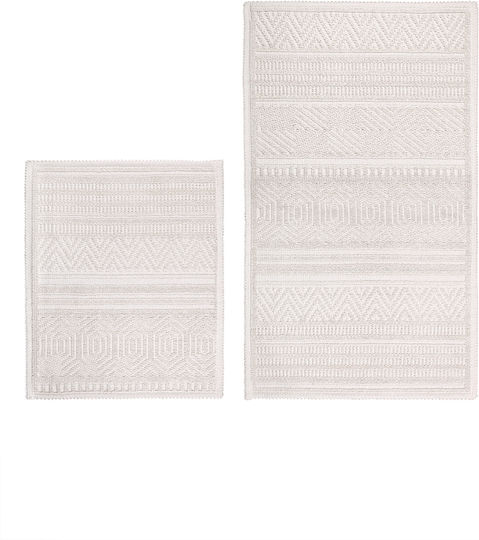 SteweHome Set Badematten Baumwoll Ecru 60x100cm 2 Stück
