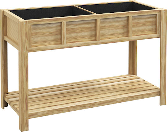 Outsunny Дървена Кутия За Саксии Цвят Дърво 115x46x75см