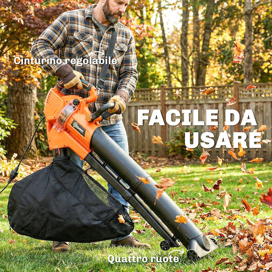 Outsunny Handheld Electric Leaf Blower Vacuum 3000W with Maximum Air Speed 260km/h