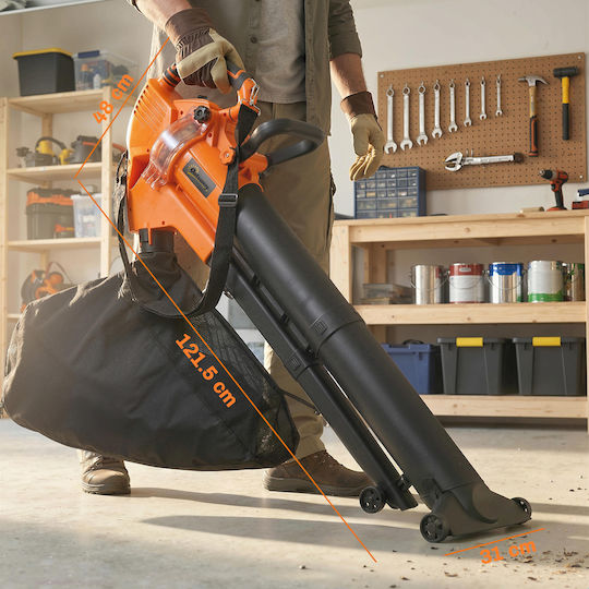 Outsunny Handheld Electric Leaf Blower Vacuum 3000W with Maximum Air Speed 260km/h