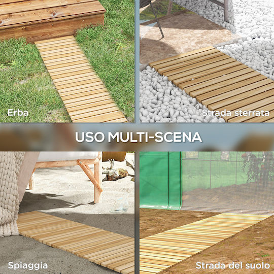Outsunny Διάδρομος για Δάπεδο Κήπου από Ξύλο 120x38εκ.