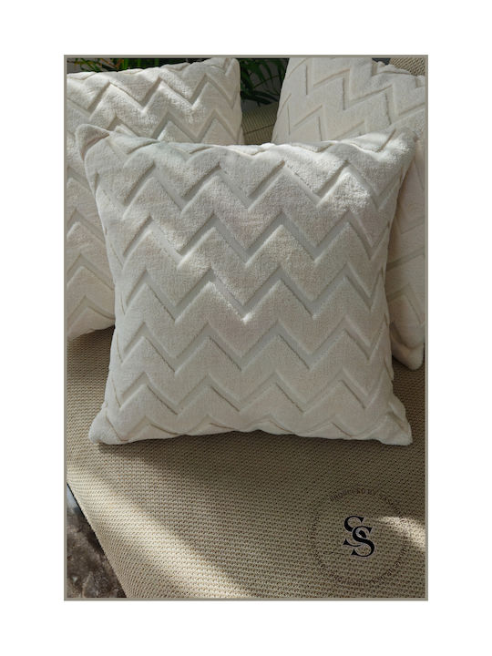 SteweHome Decorative Pillow Case Made of 100% Cotton Ecru 43x43cm