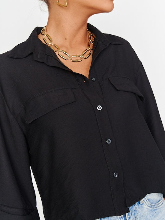 Long Sleeve Women's Black Shirt