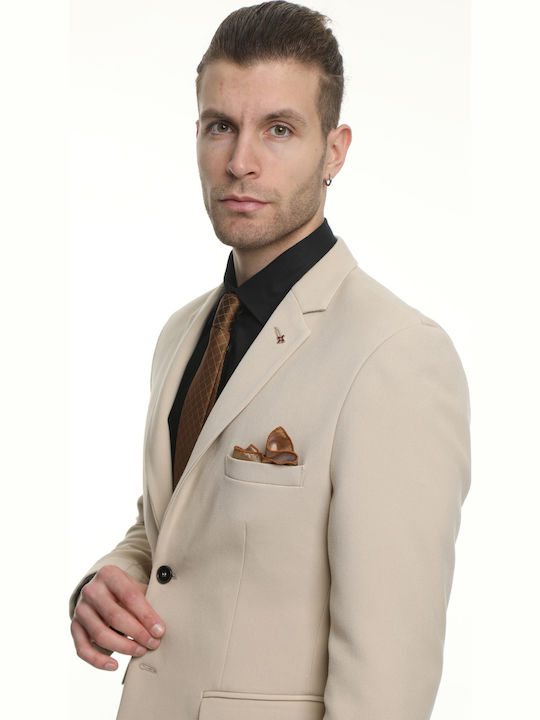 Men's Suit with Slim Fit Ecru