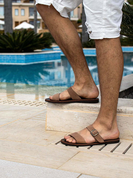 Ανδρικά Σανδάλια Κούμπωμα Έρως Καφέ