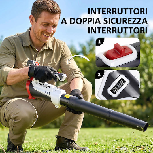 Outsunny Handheld Leaf Blower 18V with 1 Battery 4Ah & Volume Control with Maximum Air Speed 149km/h