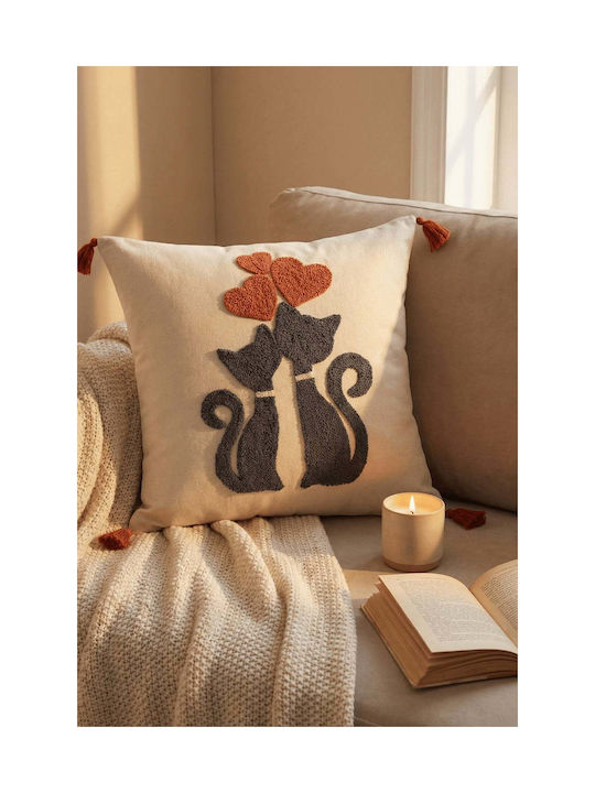 SteweHome Decorative Pillow Case Beige 42x42cm
