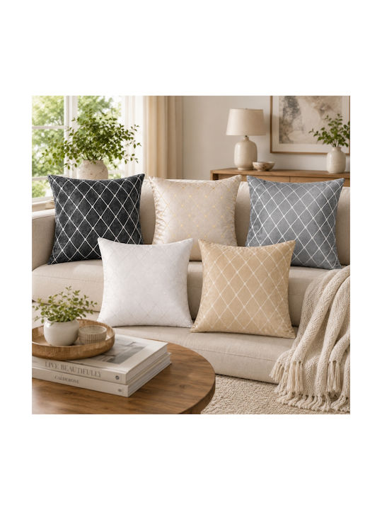 My Home Luxury Decorative Pillow Case Dark Gray 45x45cm