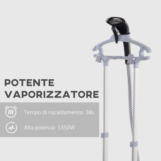 HomCom Floor Garment Steamer 1950W with 2L Tank White