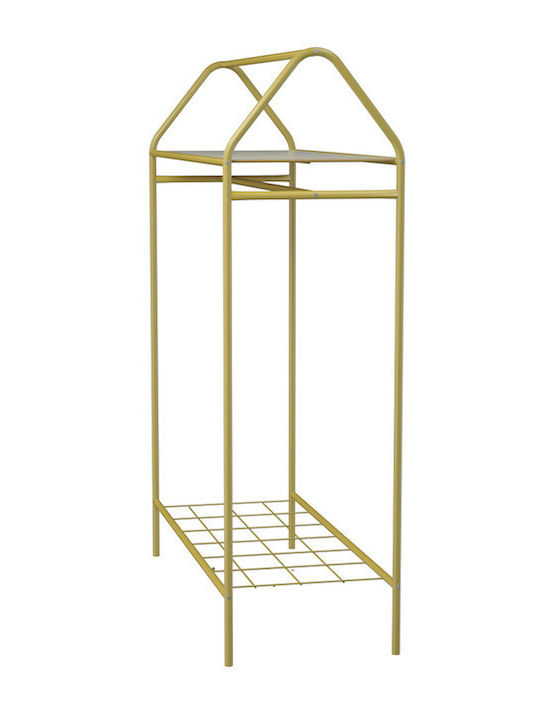 SteweHome Κρεμάστρα Δαπέδου από Μέταλλο Χρυσή 104x143cm